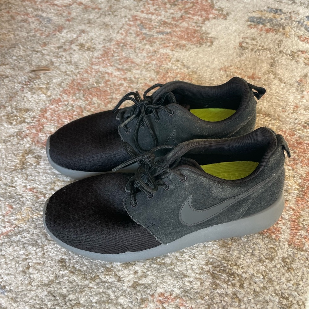 Black Suede Nike Roshe Run Sneakers